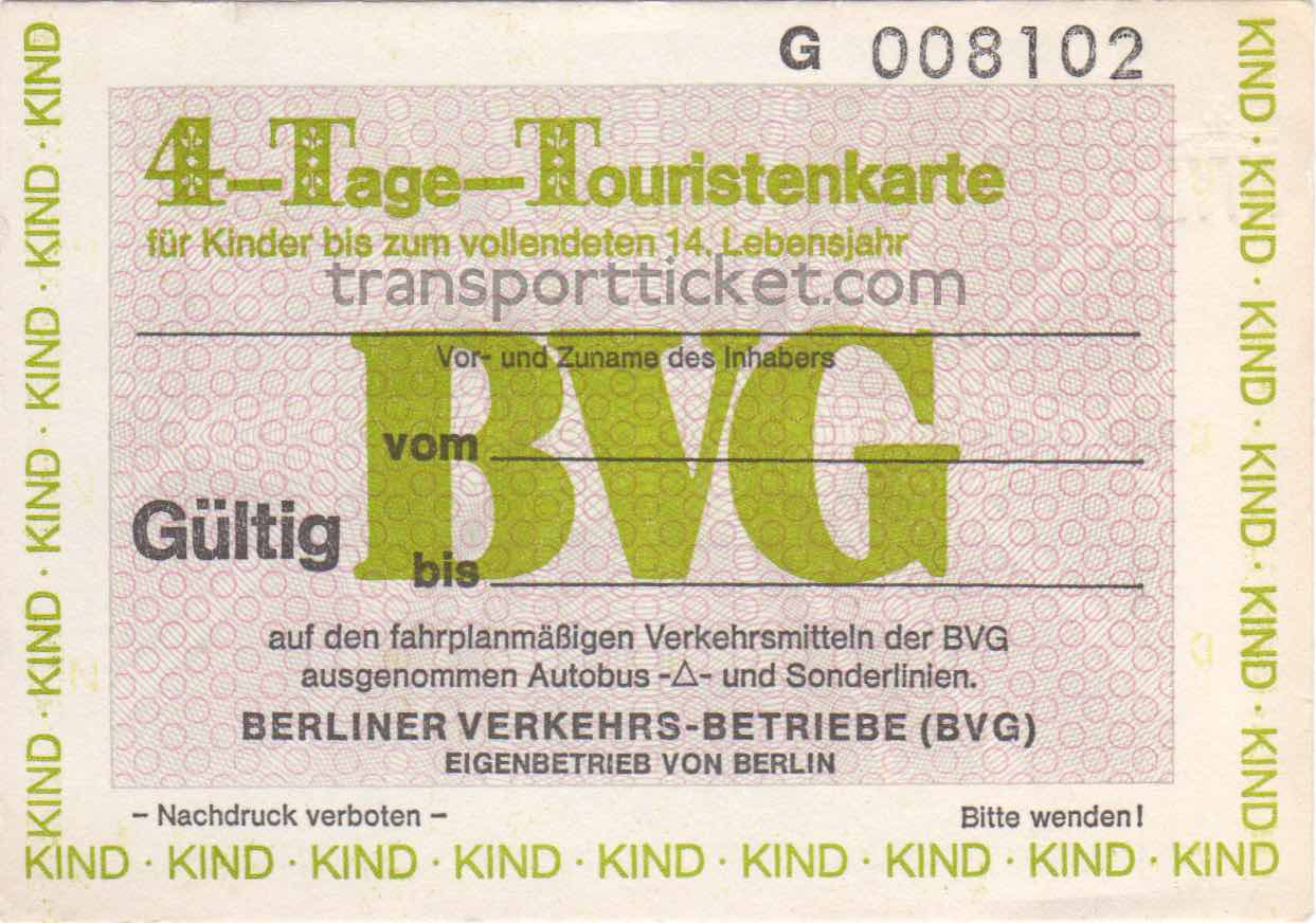 BVG 4-dayticket (1987)