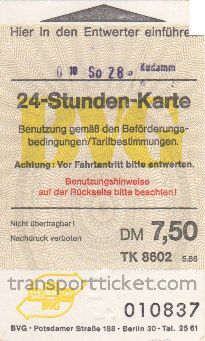 BVG dayticket (1986)