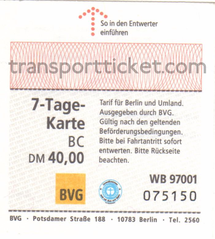 BVG week pass (1997)