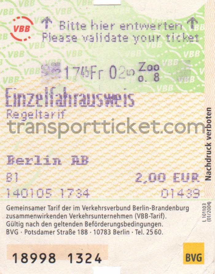 BVG single ticket (2005)
