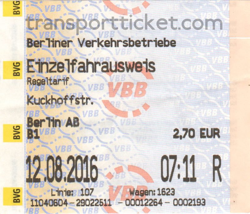 BVG single ticket (2016)