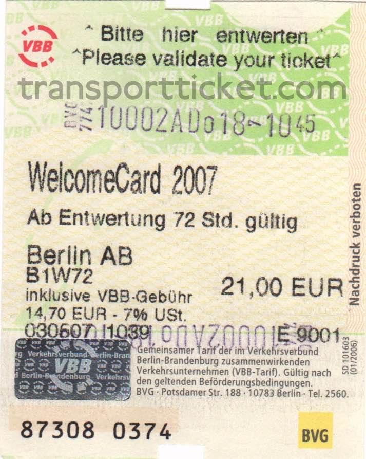 Berlin welcomeCard (2007)