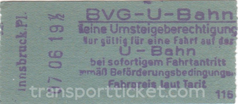 BVG West single ticket (1961)