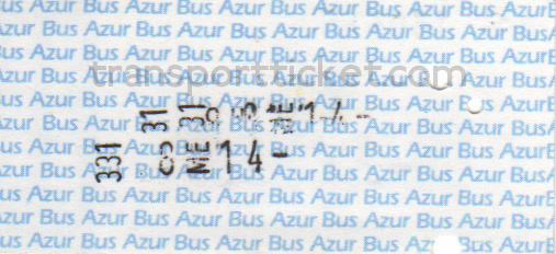 Bus Azur bus ticket (rear)