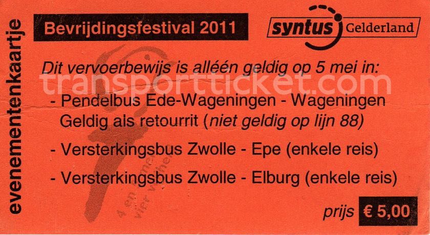 Syntus bus ticket liberation festival (2011)