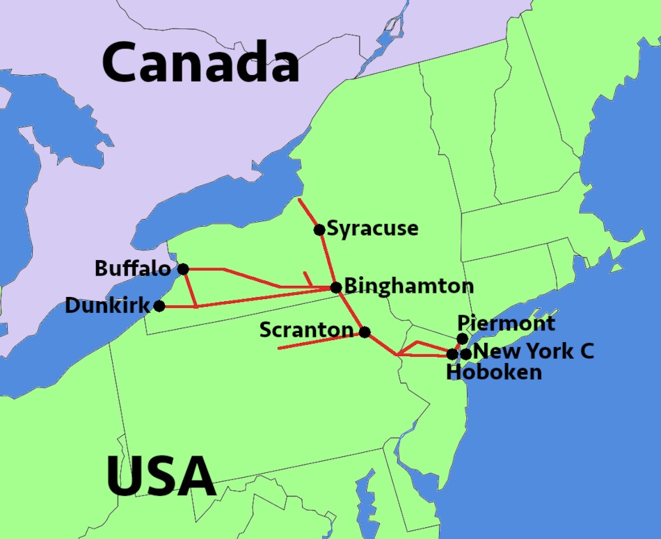 railway lines of the Erie and Lackawanna railways